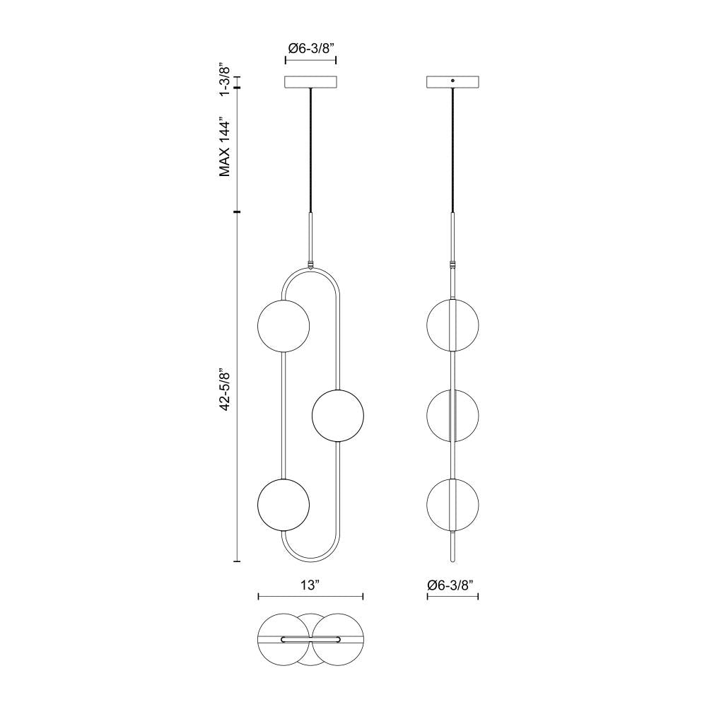 ALORA Lighting Tagliato PD302003MBBG LED Pendant, UL Listed, Matte Black/Brushed Gold