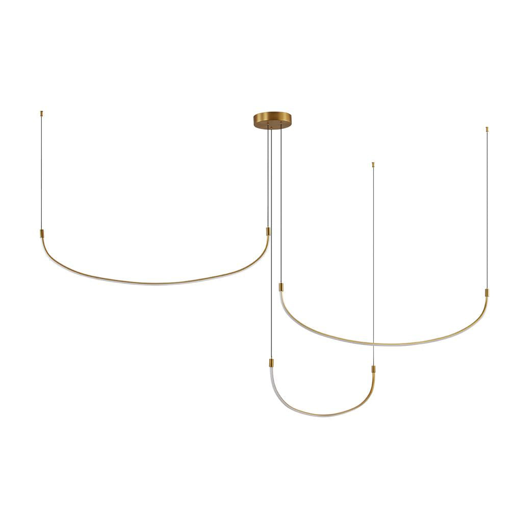 Kuzco Talis MP89370-BG Multi Pendant Light Fixture, UL Damp Rated, Brushed Gold
