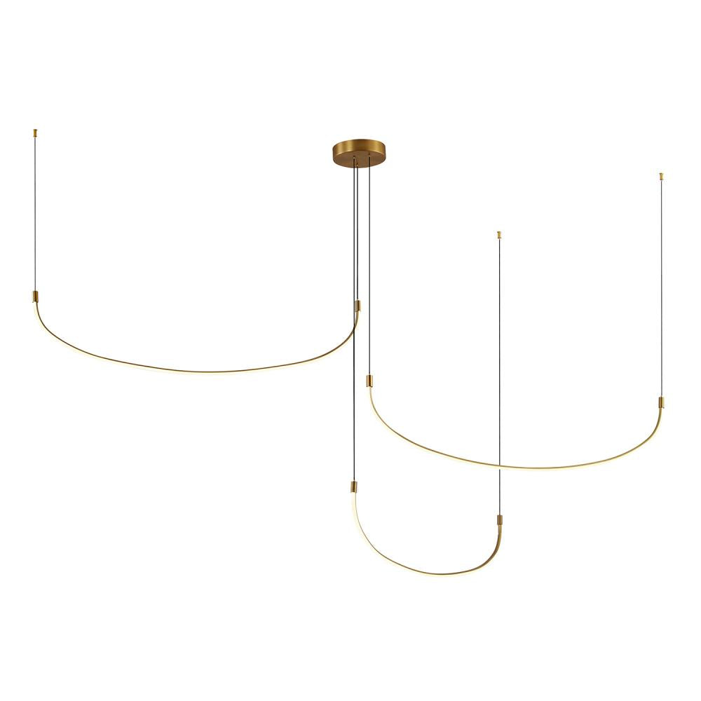 Kuzco Talis 90-in Multi Pendant, LED, Adjustable Height, Brushed Gold