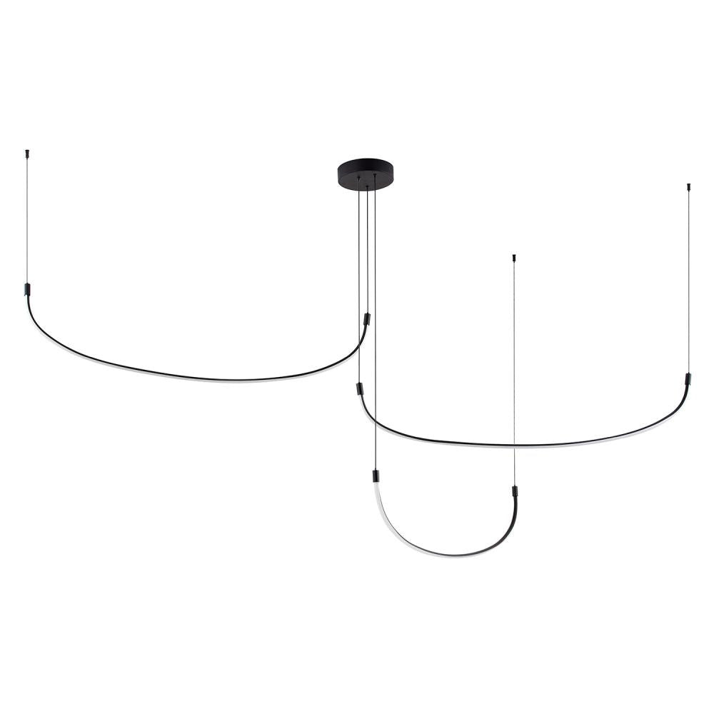 Kuzco MP89390-BK Multi Pendant, 90-in, LED, Black
