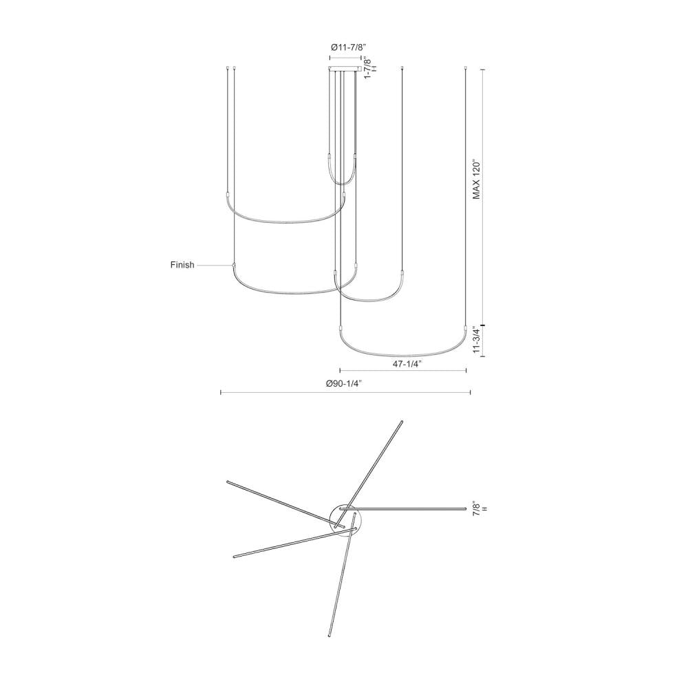 Kuzco Talis MP89590-BN Multi Pendant, LED, Brushed Nickel