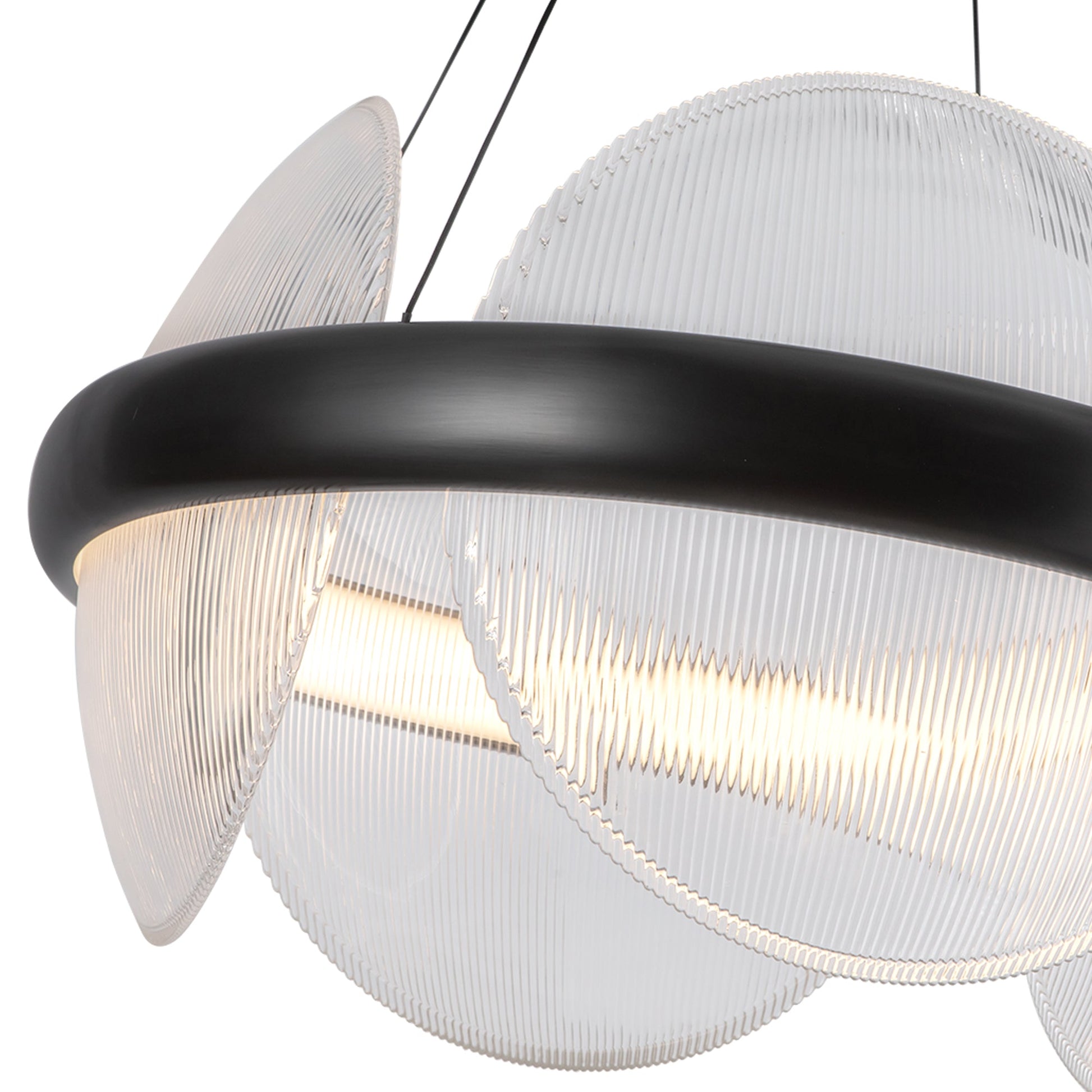 Kuzco Lighting CH13922-UBCR-UNV Chandelier, 22-in, Urban Bronze/Clear Ribbed Glass