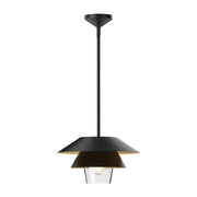 ALORA MOOD Lighting Tetsu PD475113MBCL Pendant, UL Damp Rated, Matte Black/Clear Glass