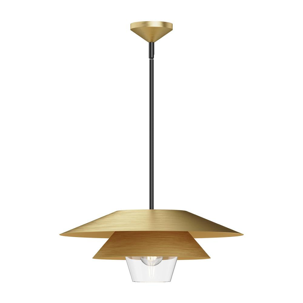 ALORA MOOD Lighting PD475120BGCL Pendant Light Fixture, UL Listed, Brushed Gold/Clear Glass