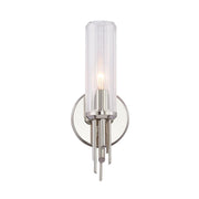 ALORA Lighting Torres WV335103PNCR Wall/Vanity Light Fixture, UL Damp Rated, Polished Nickel/Ribbed Glass