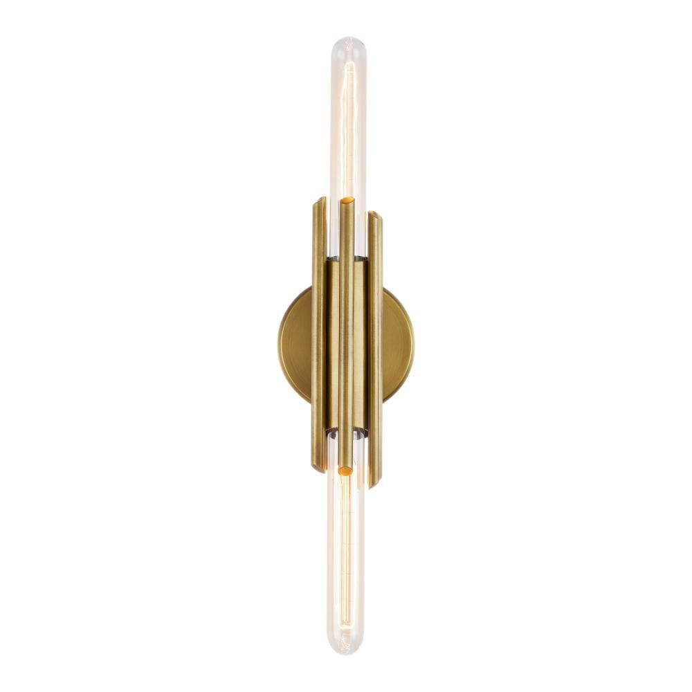 ALORA Lighting WV335811VB Wall Light Fixture, UL Damp Rated, Vintage Brass