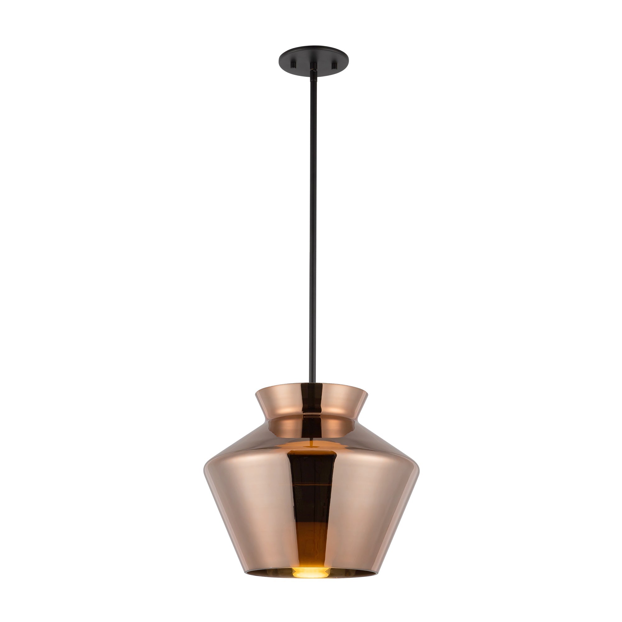Trinity 13-in Black/Copper LED Pendant