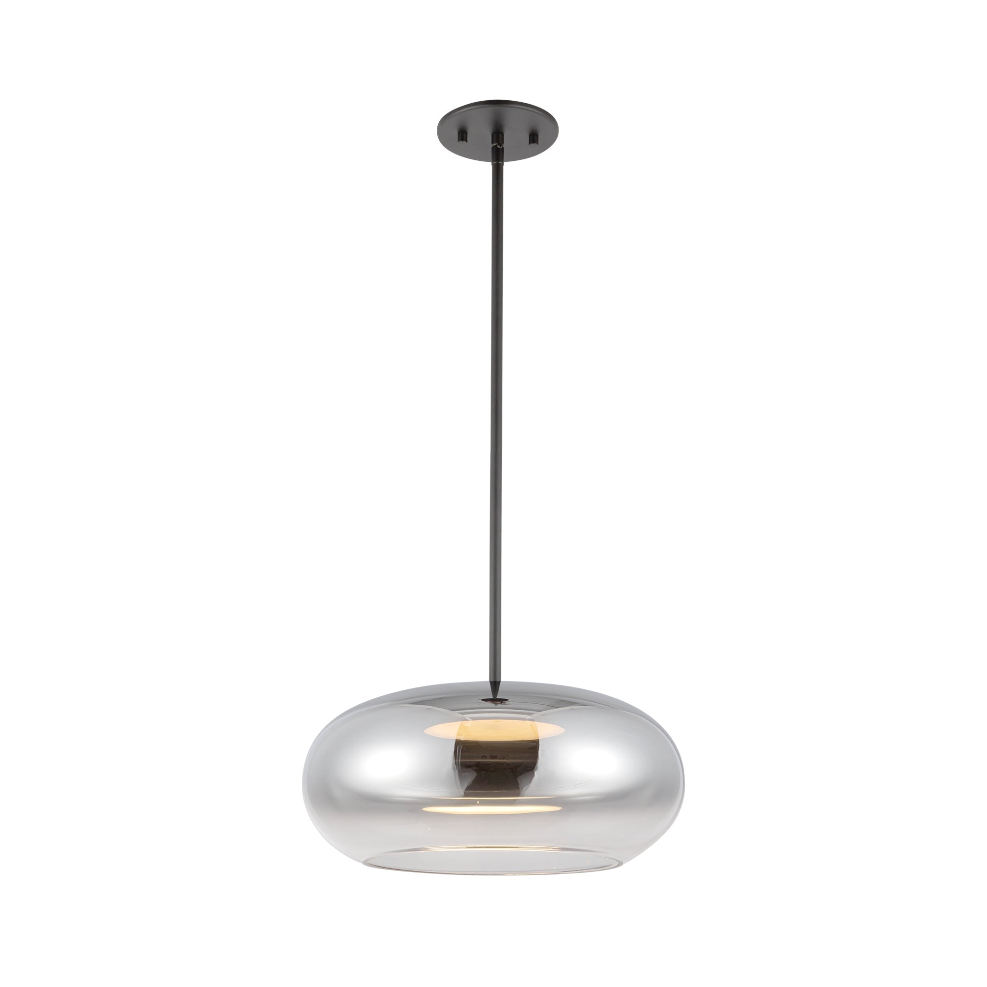 Trinity 14-in Black/Chrome LED Pendant