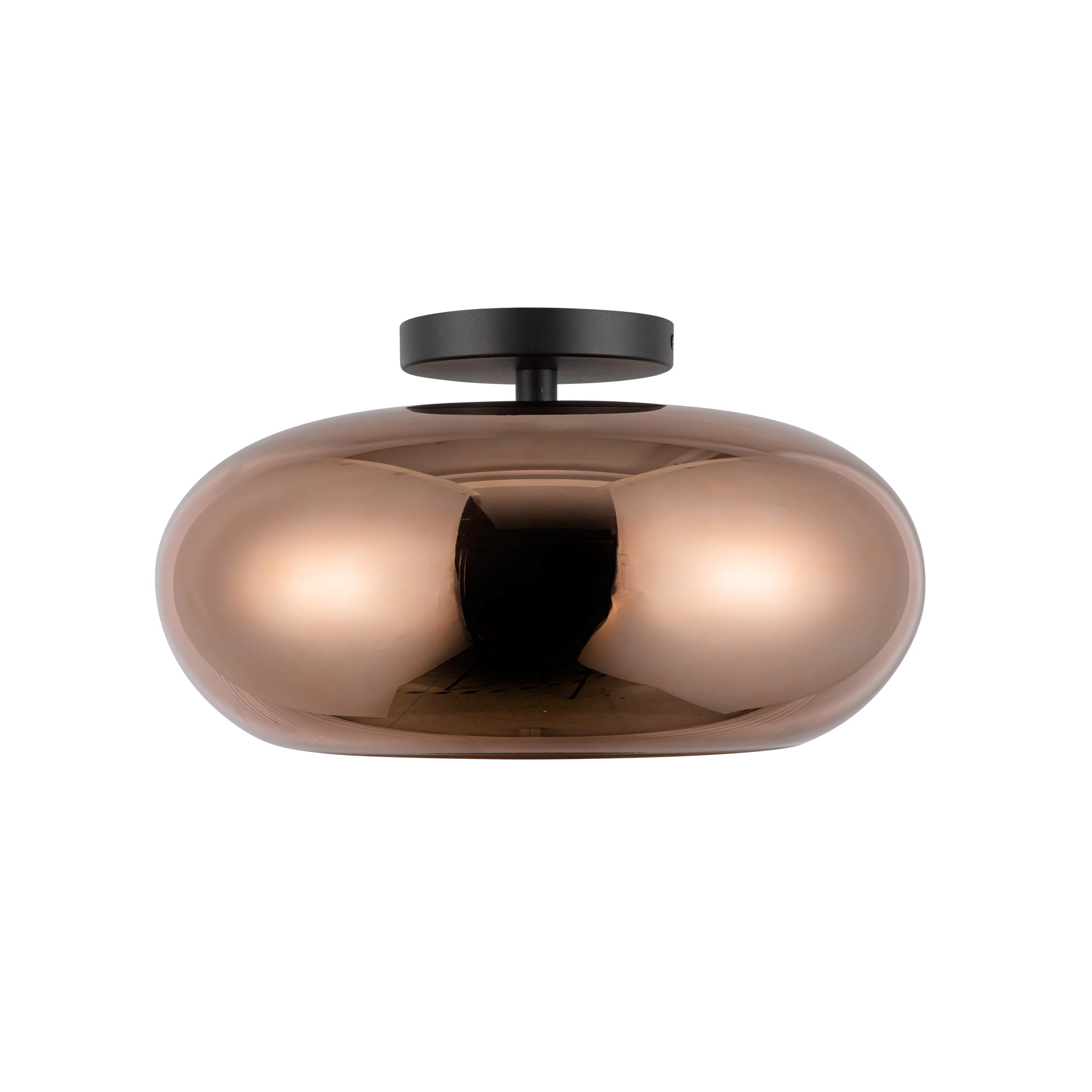 Trinity 14-in Black/Copper LED Semi Flush Mount
