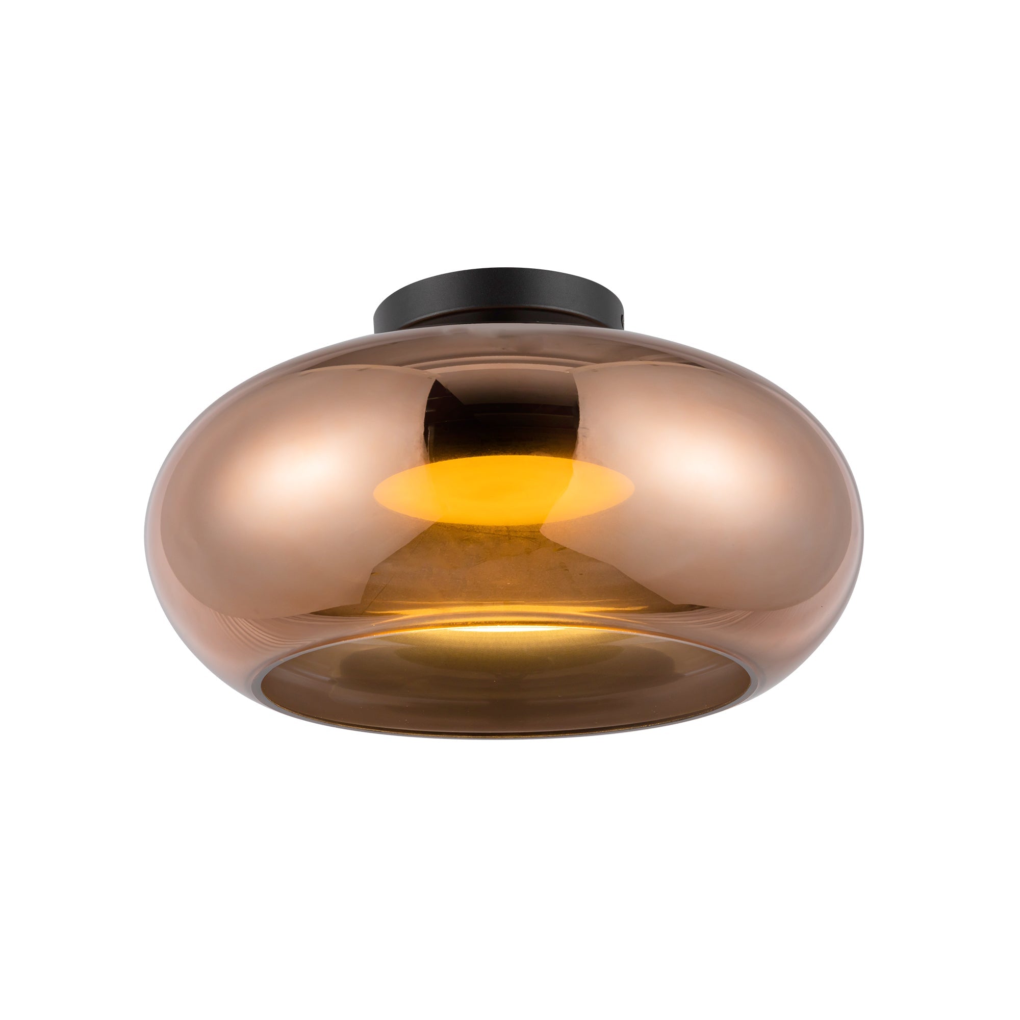 Trinity 14-in Black/Copper LED Semi Flush Mount