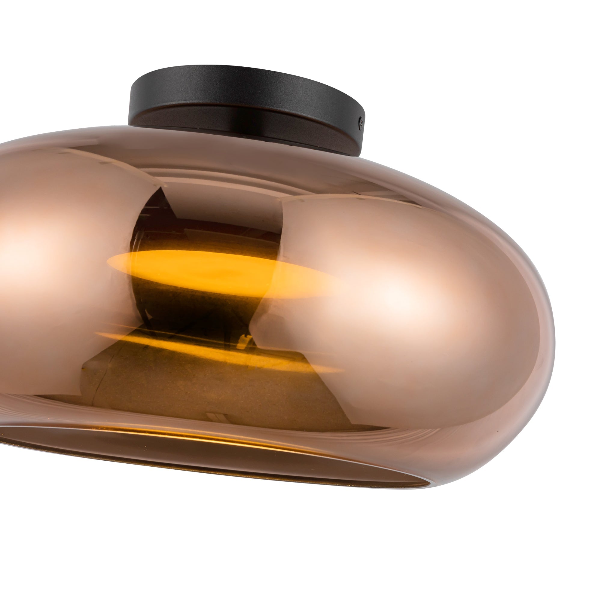 Trinity 14-in Black/Copper LED Semi Flush Mount