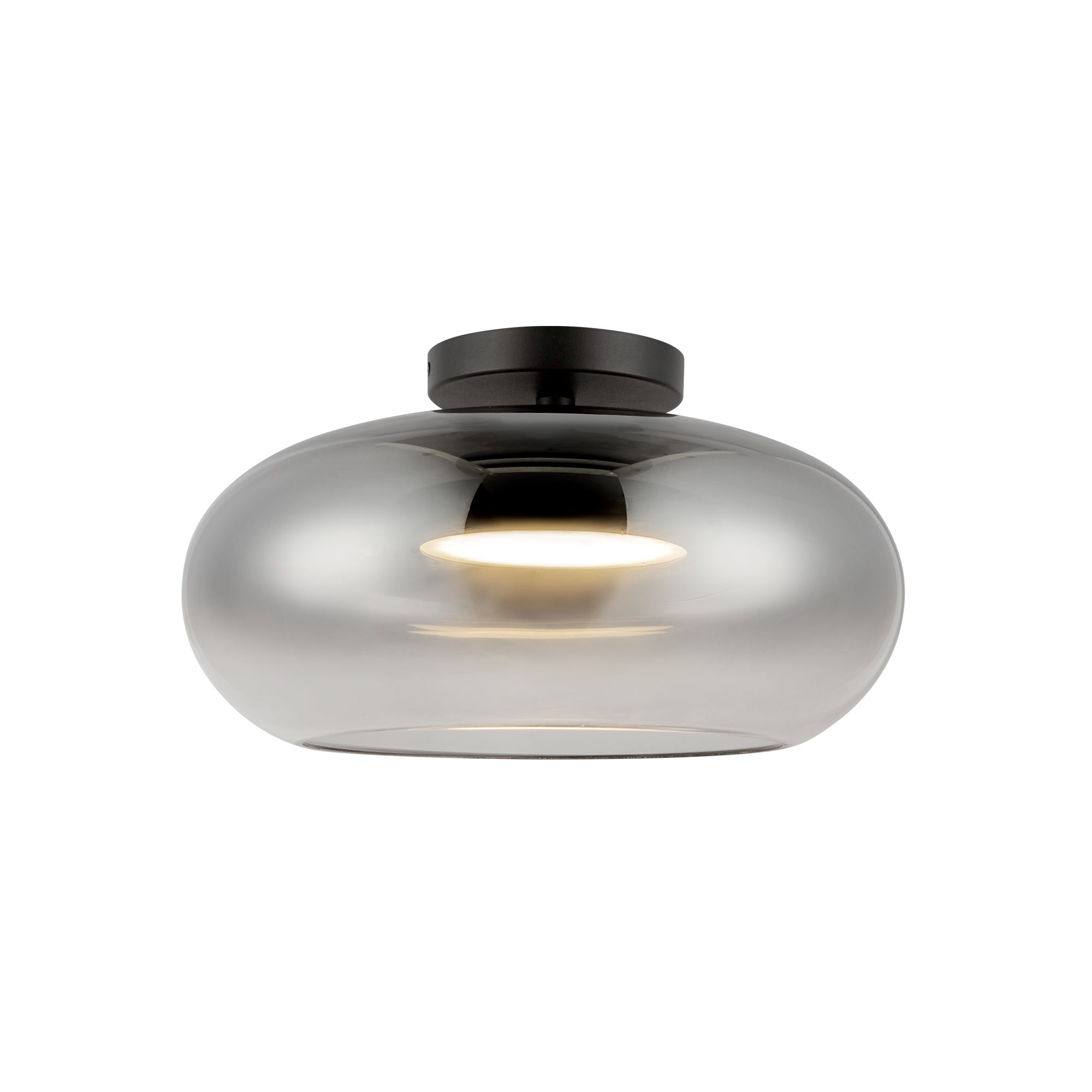 Trinity 14-in Black/Smoked LED Semi Flush Mount