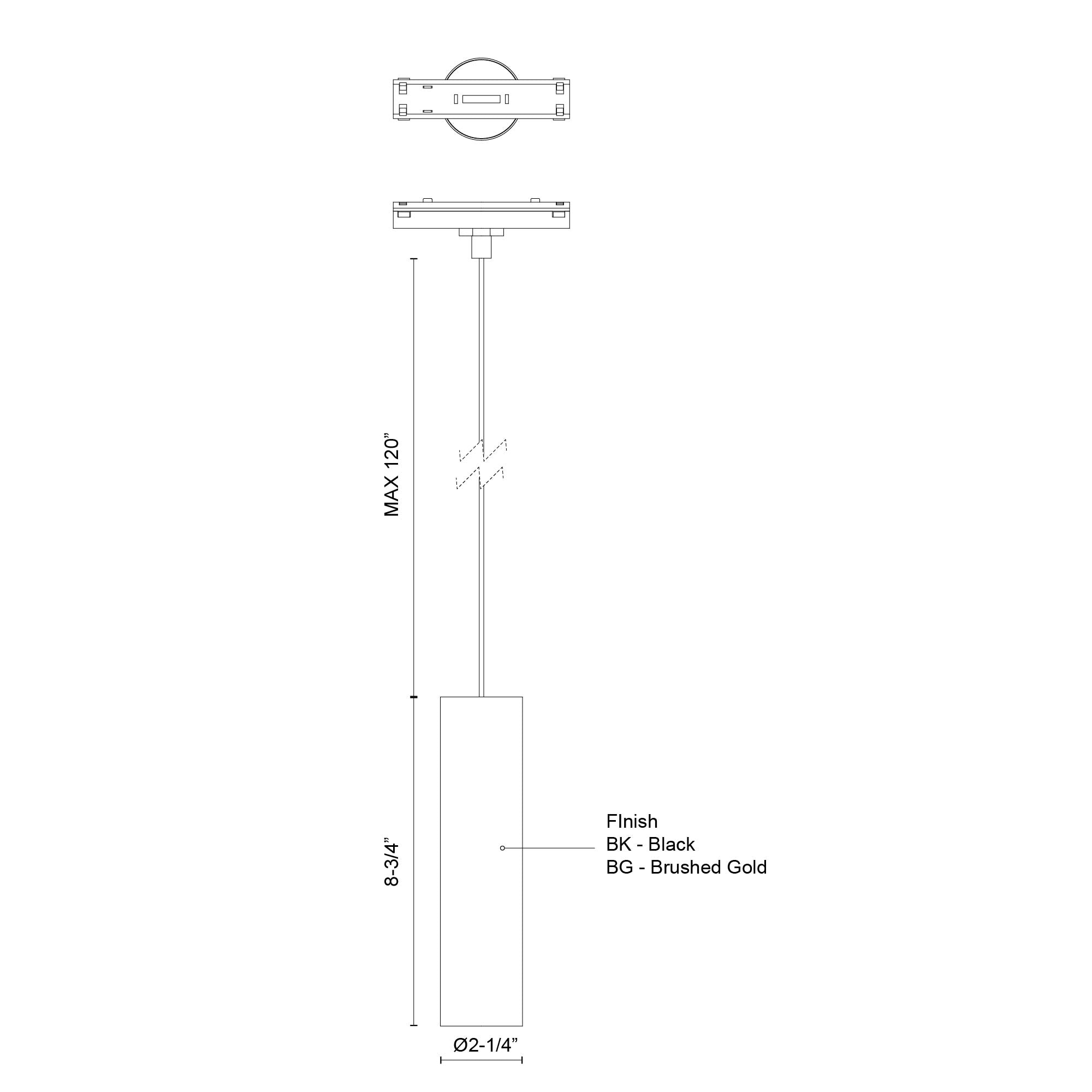 Kuzco TRP71602-WH Remuda 3-in Track Pendant, 12W, White