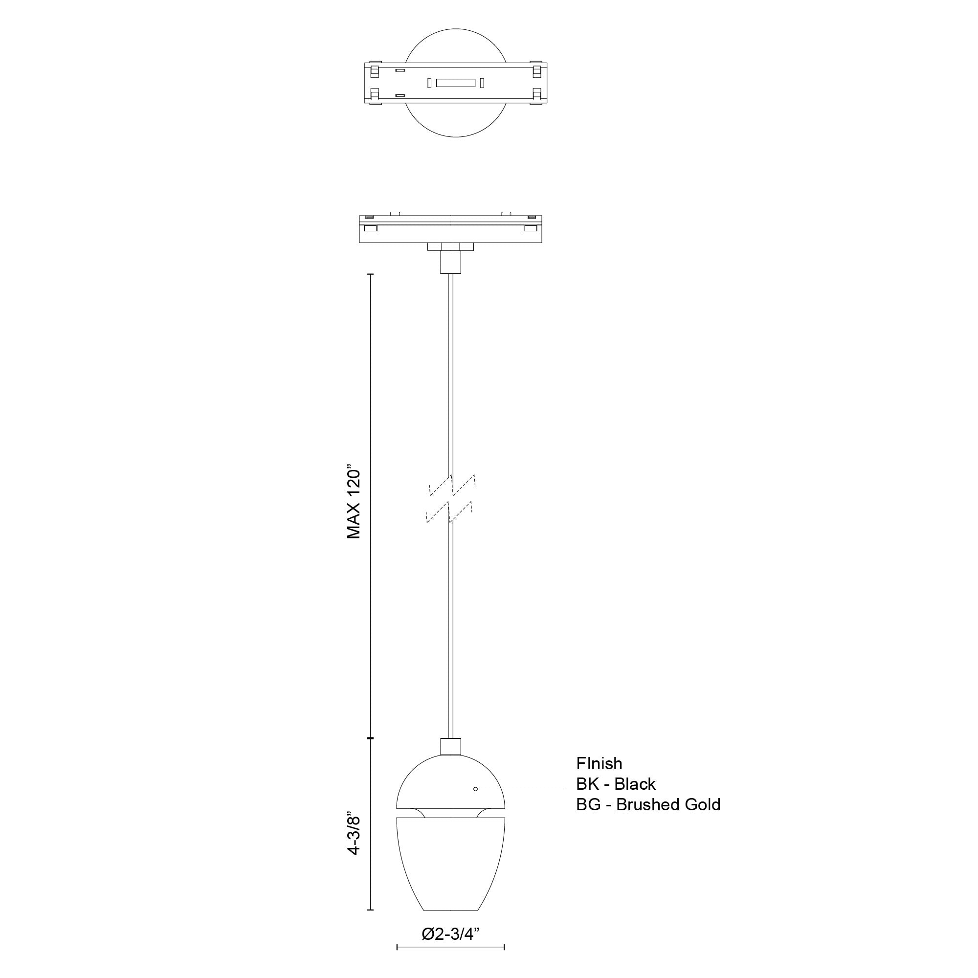 KUZCO Eloa 3-in White Trilo Track Pendant, TRP89703-WH, Pendant Light, 8W Watt, White