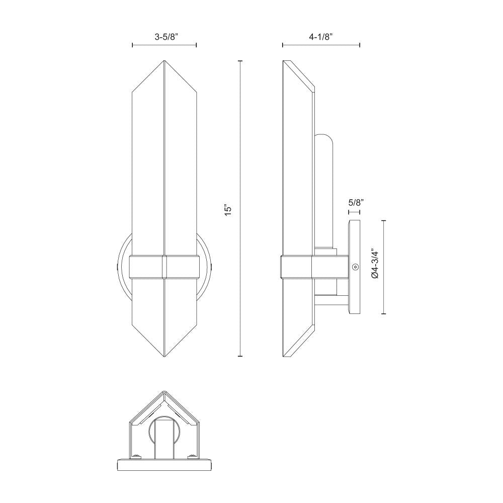 ALORA Lighting Valencia WV334105VBAR Wall Light Fixture, UL Damp Rated, Vintage Brass/Alabaster