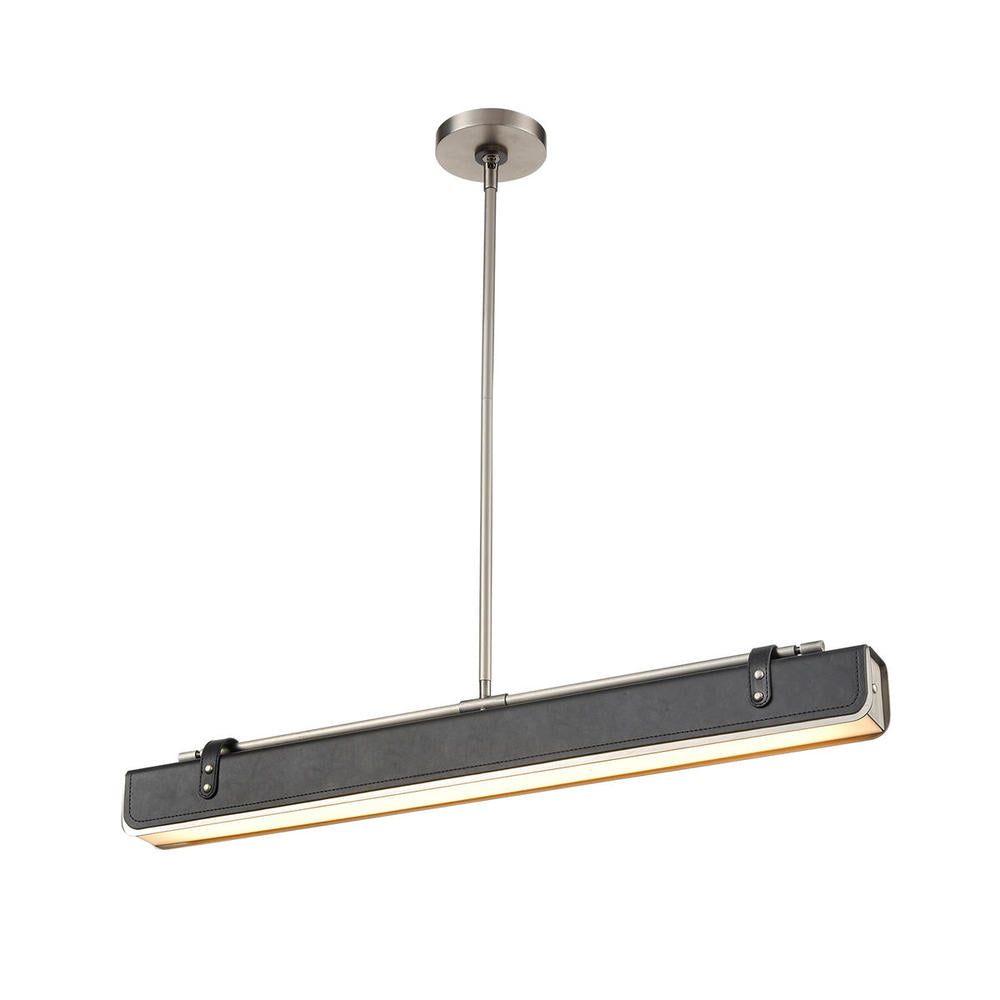 ALORA Lighting PD307931ANTL Pendant Light Fixture, UL Damp Rated, Aged Nickel/Tuxedo Leather