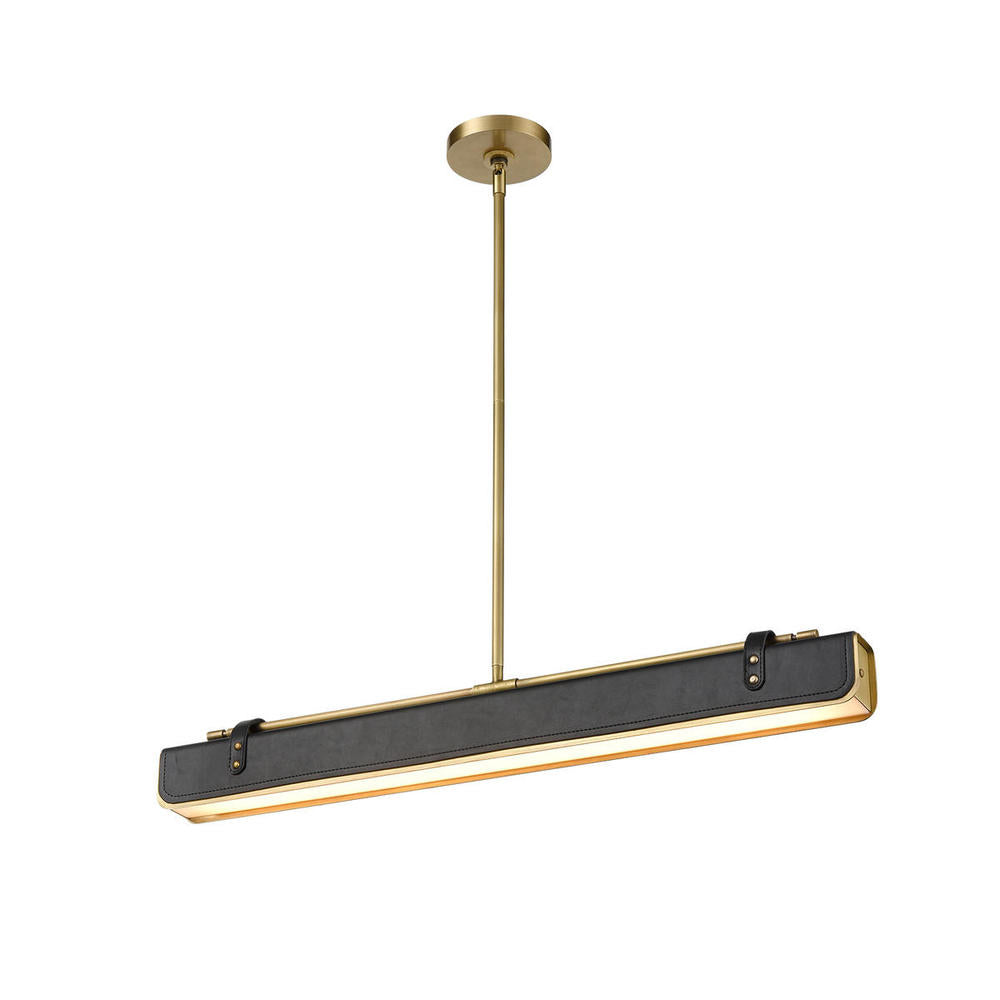 ALORA Lighting PD307931VBTL Pendant, Vintage Brass/Tuxedo Leather
