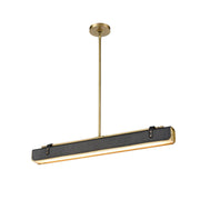 ALORA Lighting PD307931VBTL Pendant, Vintage Brass/Tuxedo Leather