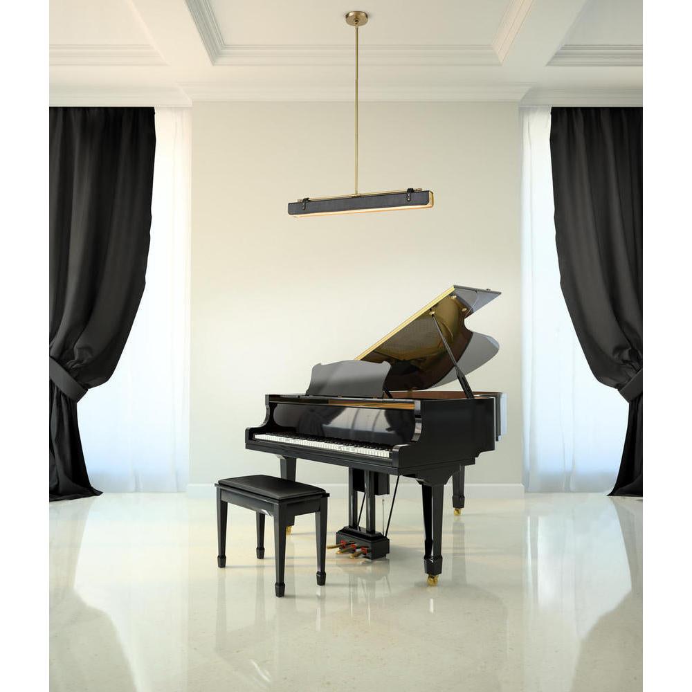 ALORA Lighting PD307931VBTL Pendant, Vintage Brass/Tuxedo Leather