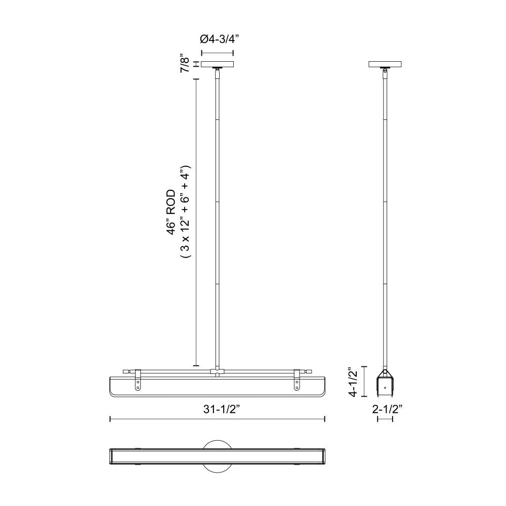 ALORA Lighting PD307931ANTL Pendant Light Fixture, UL Damp Rated, Aged Nickel/Tuxedo Leather