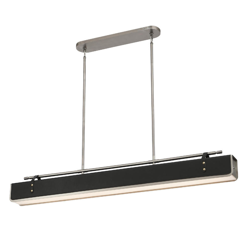 ALORA Lighting PD307960ANTL Valise Pendant, LED, Aged Nickel/Tuxedo Leather