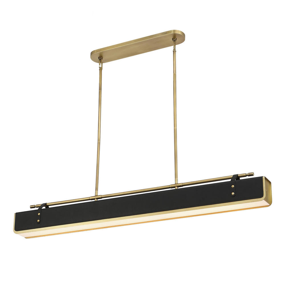 ALORA Lighting PD307960VBTL Pendant, Vintage Brass/Tuxedo Leather, LED