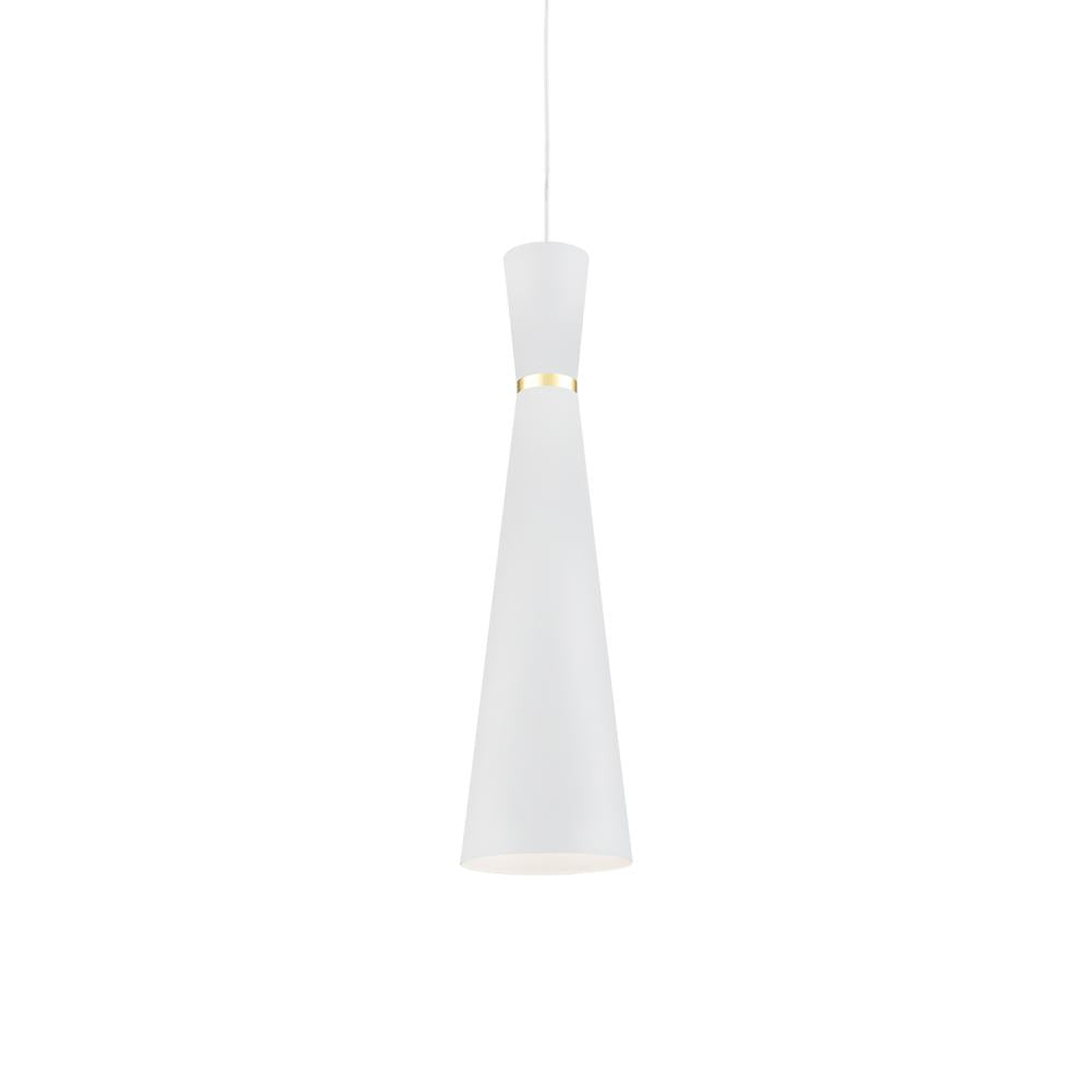 Kuzco Lighting 493206-WH/GD Pendant Light Fixture, UL Damp Rated, White With Gold Detail