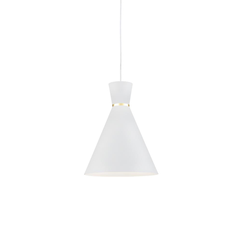 Kuzco Lighting 493210-WH/GD Pendant, 10-in, White with Gold Detail