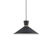 Kuzco Lighting 493216-BK/GD Pendant, 16-in Black With Gold Detail, Single-Lamp, Conical Aluminum Shade
