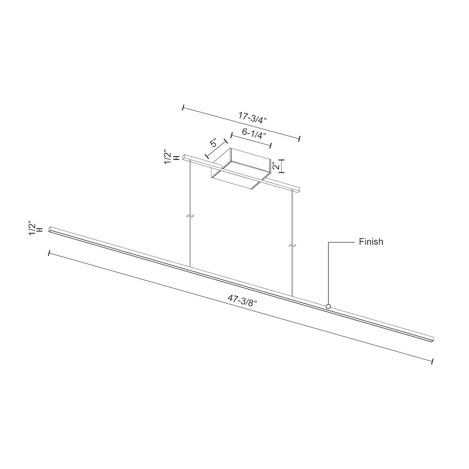 Vega Minor 48-in White LED Linear Pendant