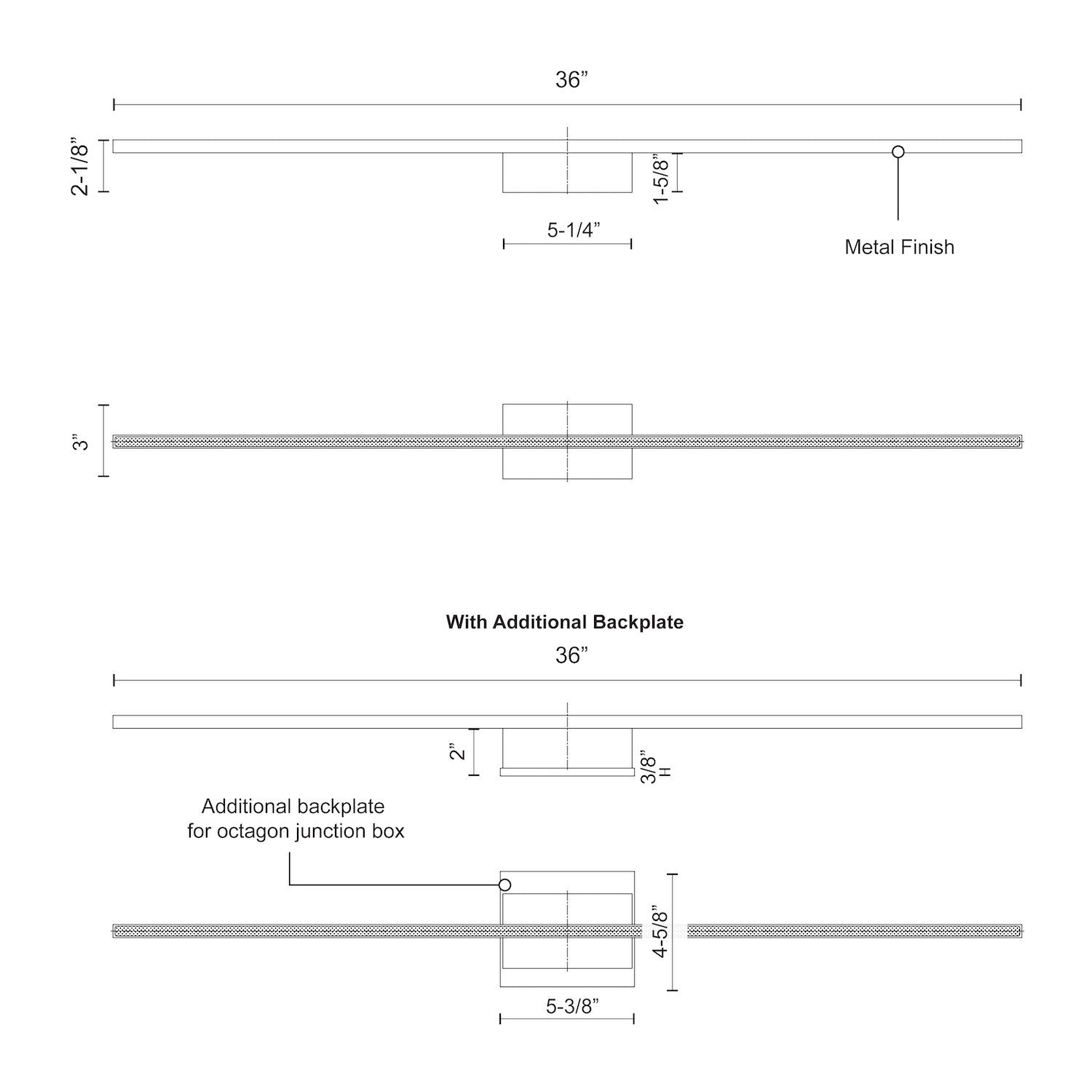 Vega Minor, Wall Sconce, 36" – Brushed Gold – WS18236-BG-UNV