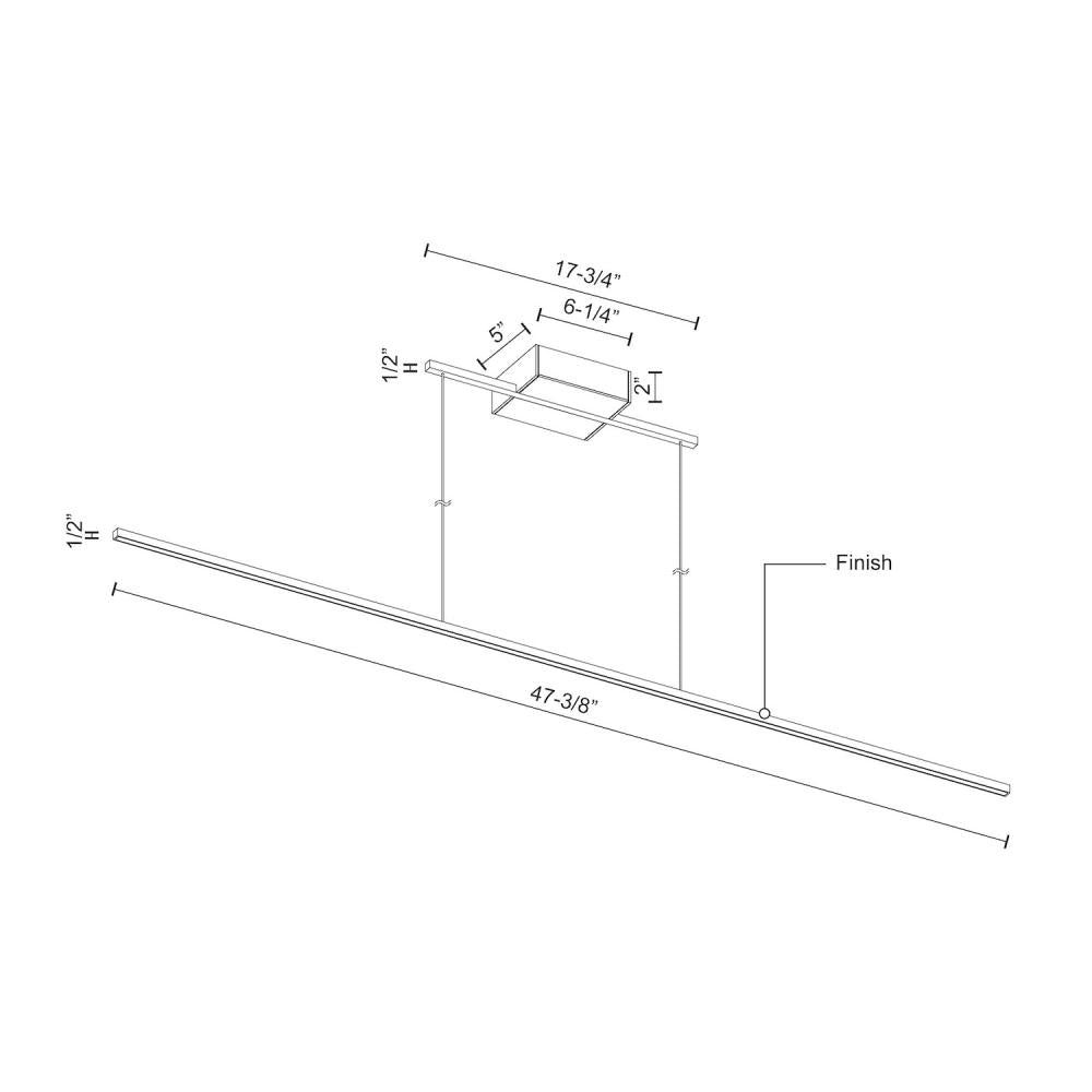Kuzco Vega Minor LP18248-BN Linear Pendant, LED, Brushed Nickel
