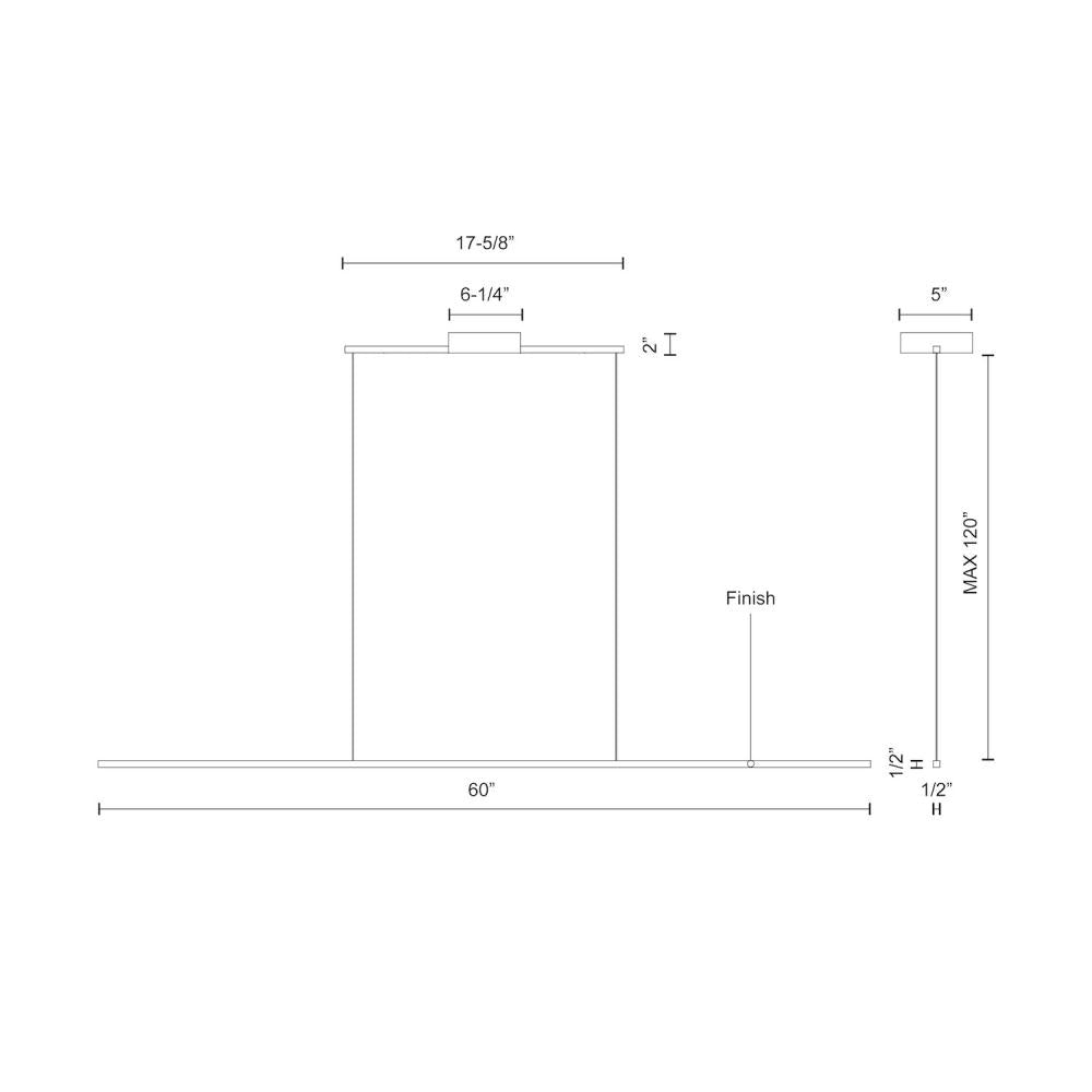 Kuzco Vega Minor LP18260-BK LED Linear Pendant, UL Damp Rated, Black
