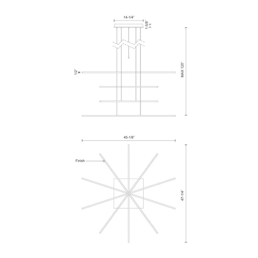 Kuzco Vega Minor MP18205-BN Multi Pendant, UL Damp Rated, Brushed Nickel