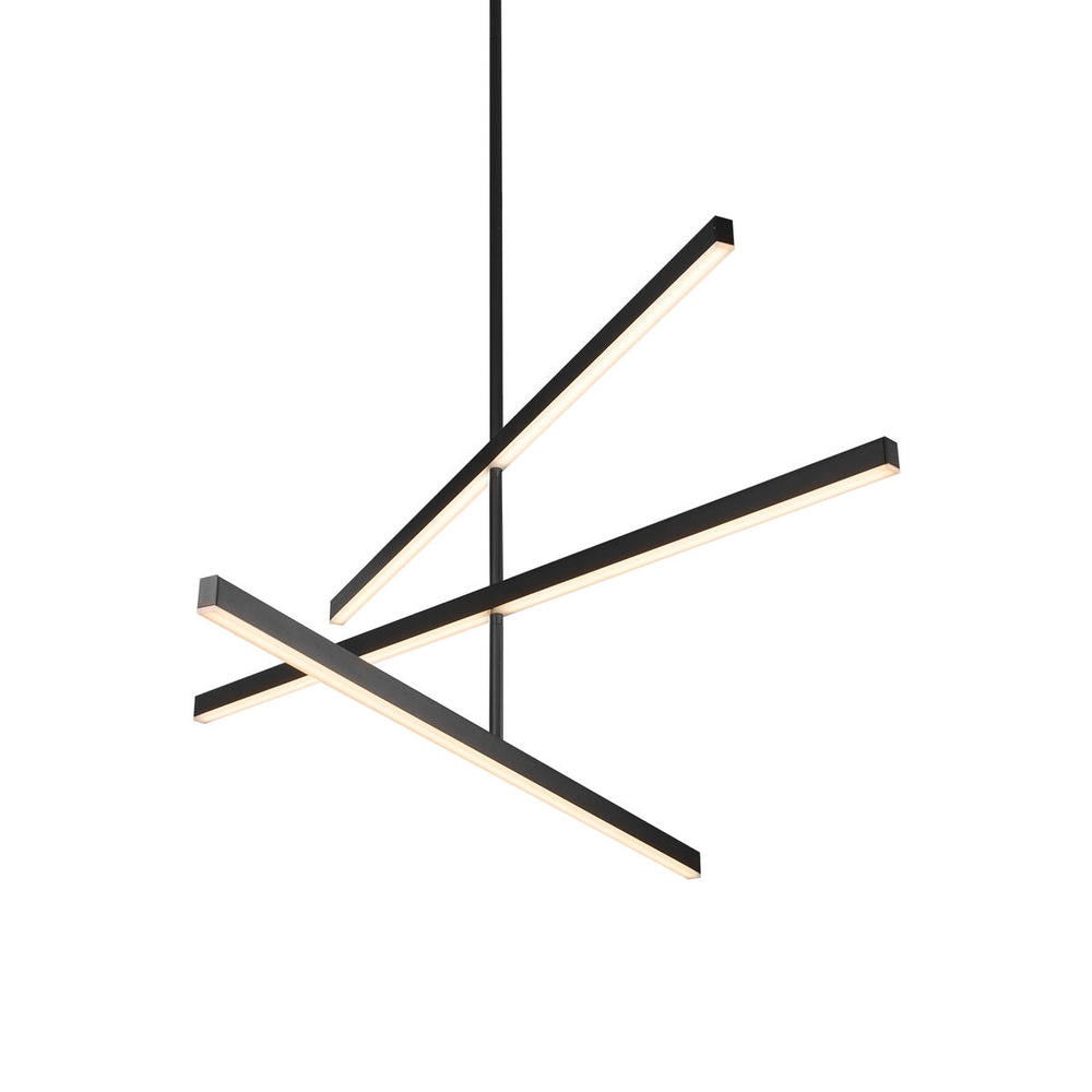 Kuzco Lighting CH10345-BK Vega 45-in Black LED Chandelier, UL Damp Rated, Black
