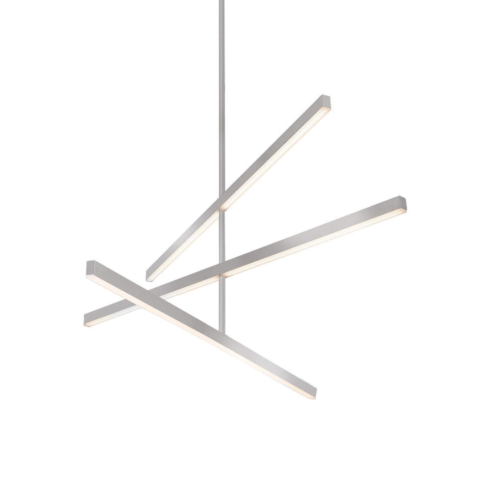 Kuzco Lighting CH10345-BN Vega 45-in LED Chandelier, UL Damp Rated, Brushed Nickel