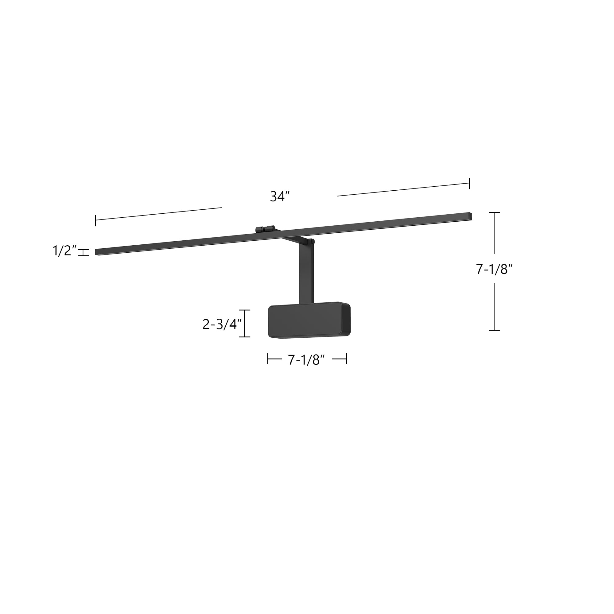 Vega Minor Picture, Wall/Picture Light, 34" – Brushed Nickel – PL18234-BN-UNV