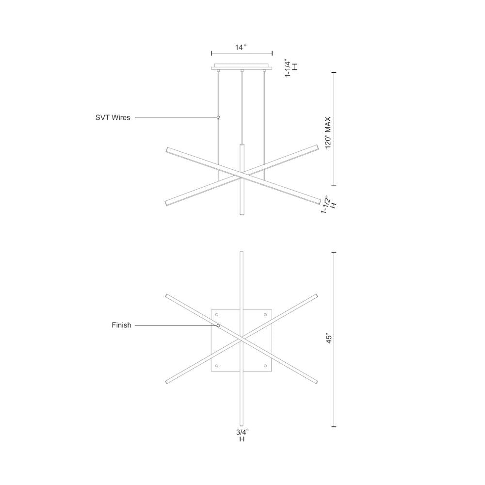 Kuzco Vega MP10303-WH Multi Pendant, 92W Watt, White