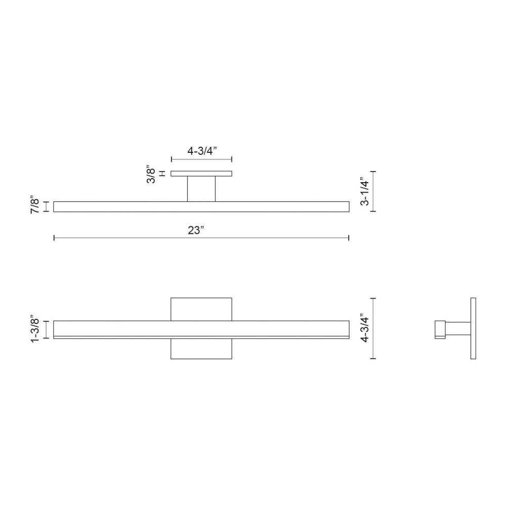 Kuzco Vega VL10323-WH-2700K Vanity Light Fixture, UL Damp Rated, White