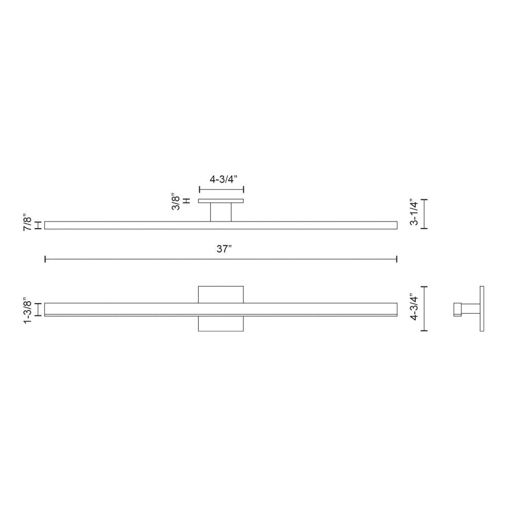 Kuzco Vega VL10337-WH-2700K Vanity Light Fixture, UL Damp Rated, White