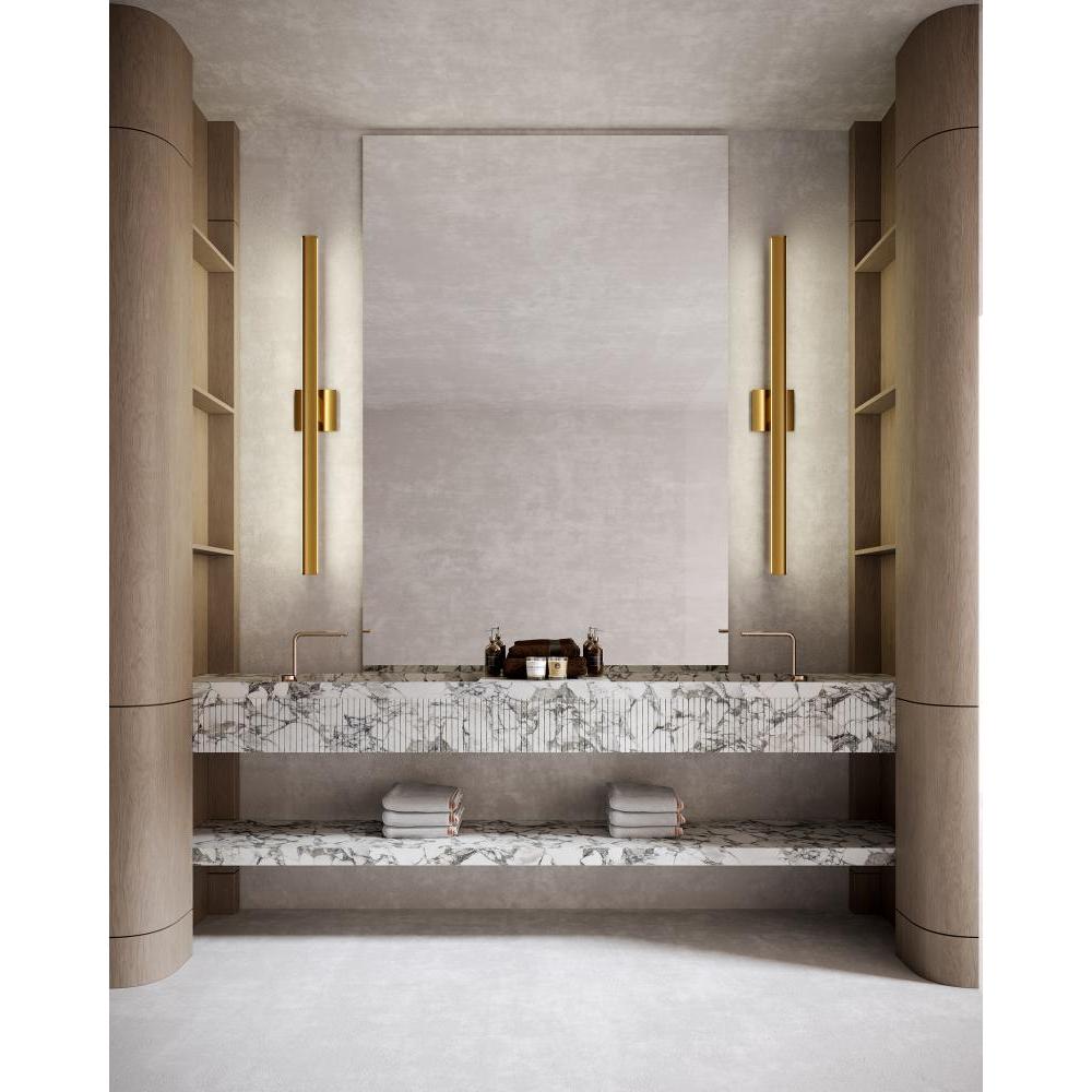Kuzco Vera VL20353-BG Vanity Light Fixture, UL Damp Rated, Brushed Gold