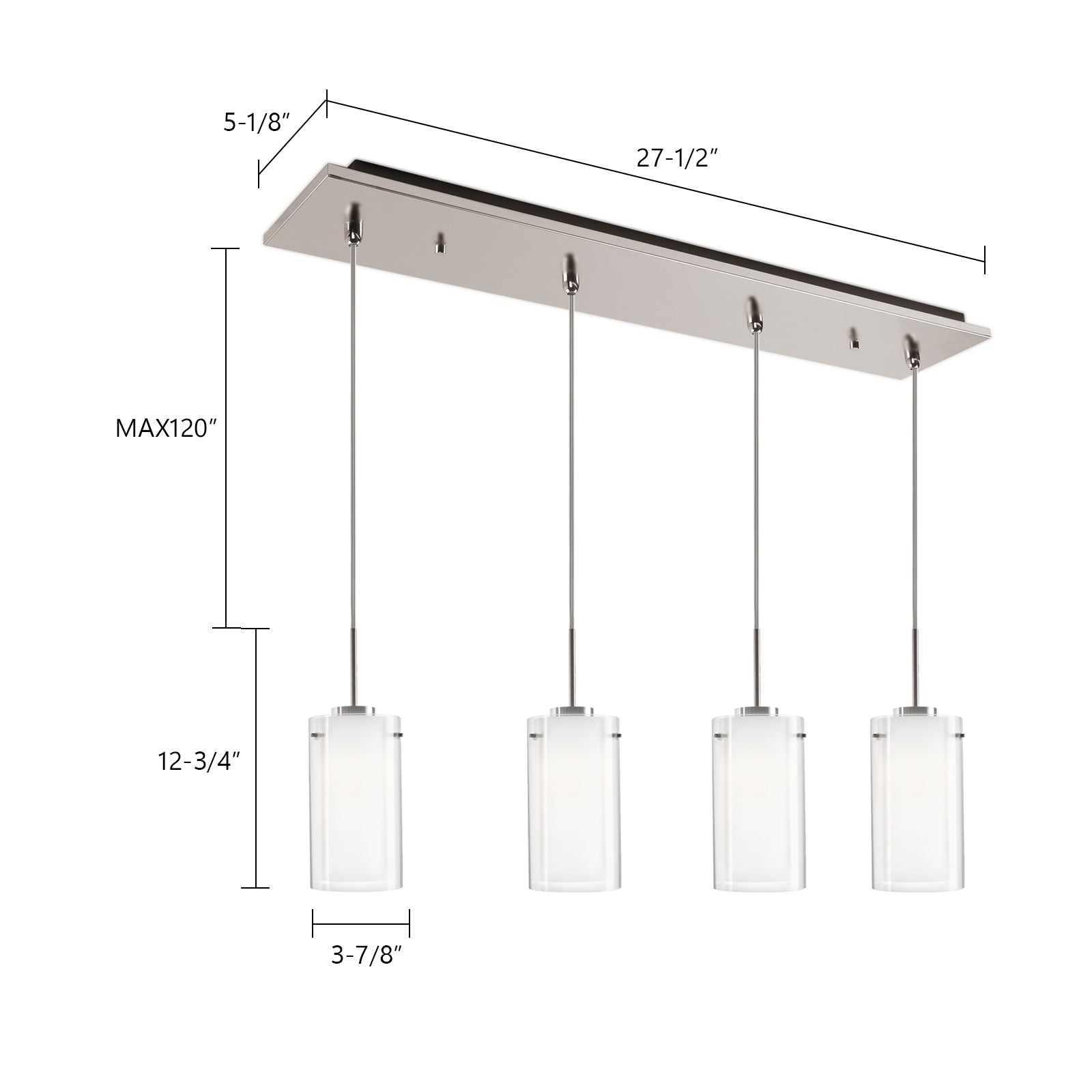 Verona, Multi Pendant, 5.12" – Brushed Nickel – MP41304BN-04