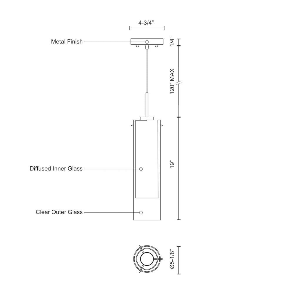 Kuzco PD41305-BN Pendant, 16W LED, Minimalist Design, Brushed Nickel