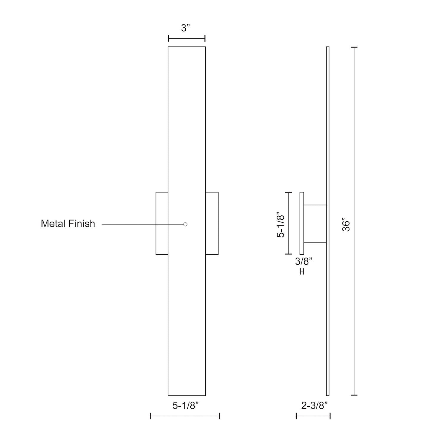 Vesta 36-in White LED All terior Wall