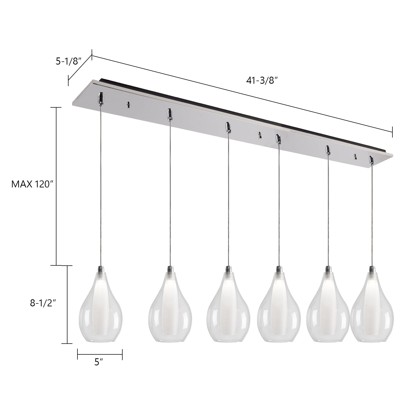 Victoria, Multi Pendant, 5.12" – Chrome – MP3005CH-06