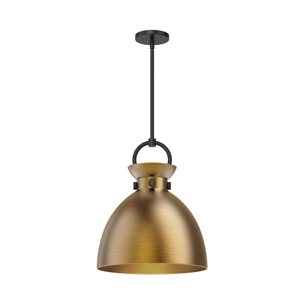 ALORA MOOD Lighting PD411314MBAG Pendant, 1 Light, Matte Black/Aged Gold