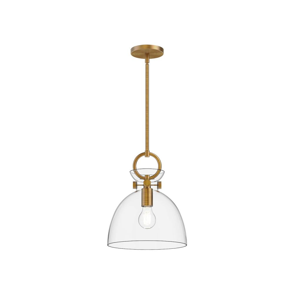 ALORA MOOD Lighting PD411811AGCL Pendant, 1 Light, Aged Gold/Clear