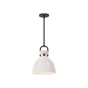 ALORA MOOD Lighting PD411811MBGO 1 Light Pendant, Matte Black/Glossy Opal Glass