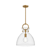 ALORA MOOD Lighting PD411814AGCL Waldo 14-in Pendant Light Fixture, UL Damp Rated, Aged Gold/Clear