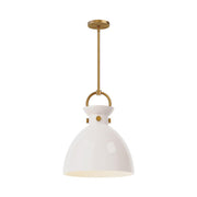ALORA MOOD Lighting Waldo PD411814AGGO Pendant, 1 Light, Aged Gold/Glossy Opal Glass